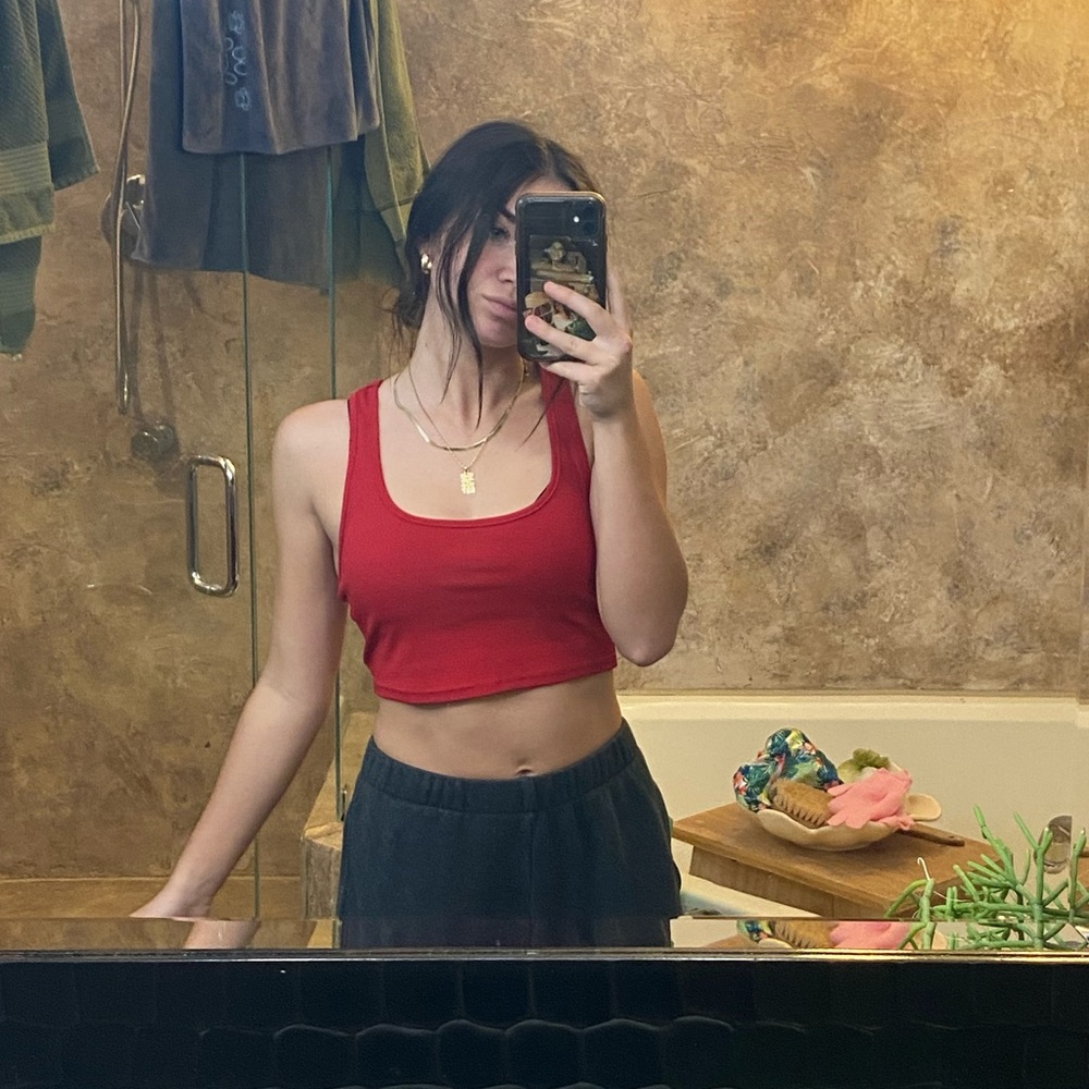 Red crop top